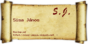 Sisa János névjegykártya
