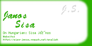 janos sisa business card